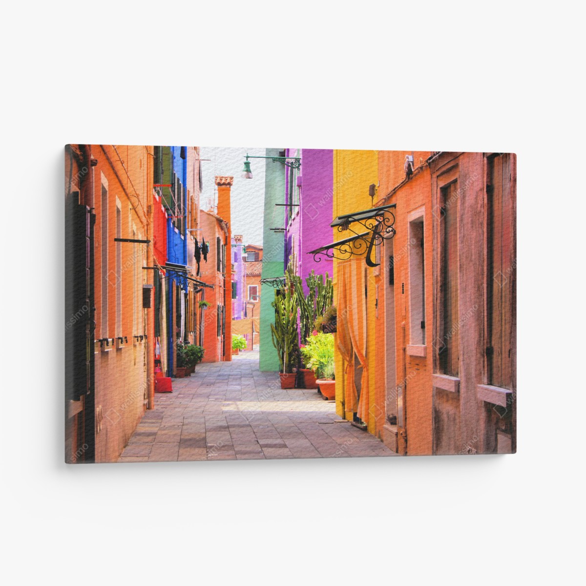 Leinwandbild bunte mediterrane gasse – Wallnifity®