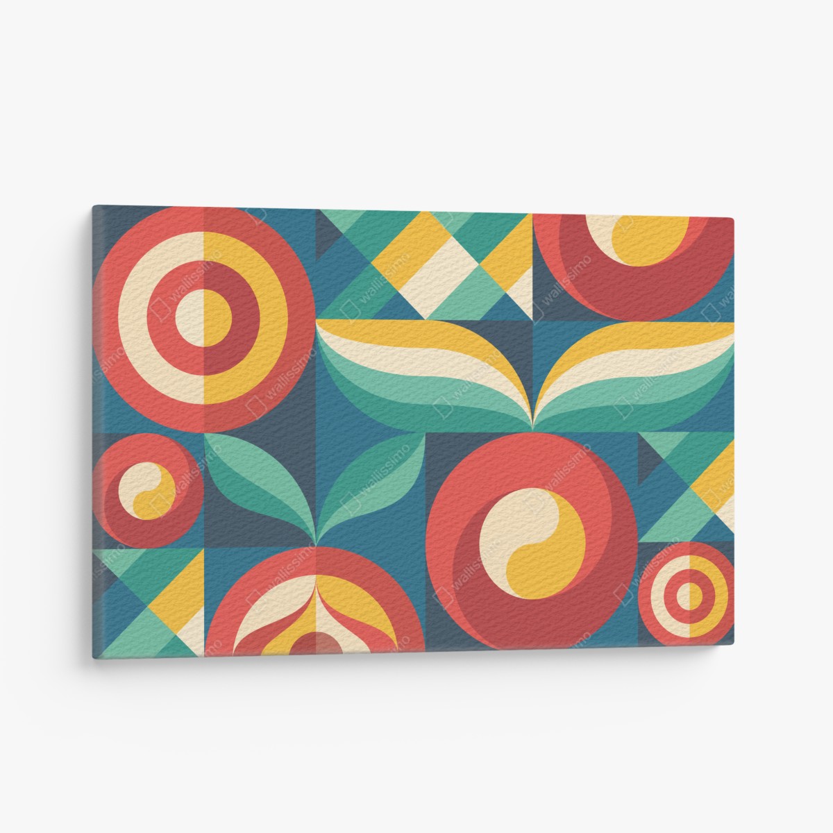 Leinwandbild lebhaftes geometrisches blumenmuster – Wallnifity®