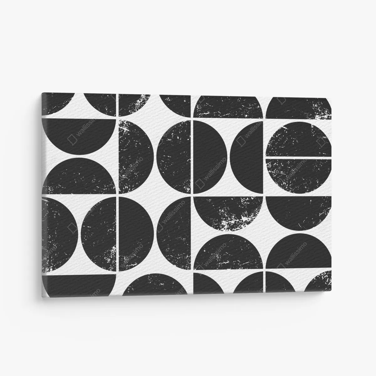 Leinwandbild schwarzes geometrisches kreismuster – Wallnifity®