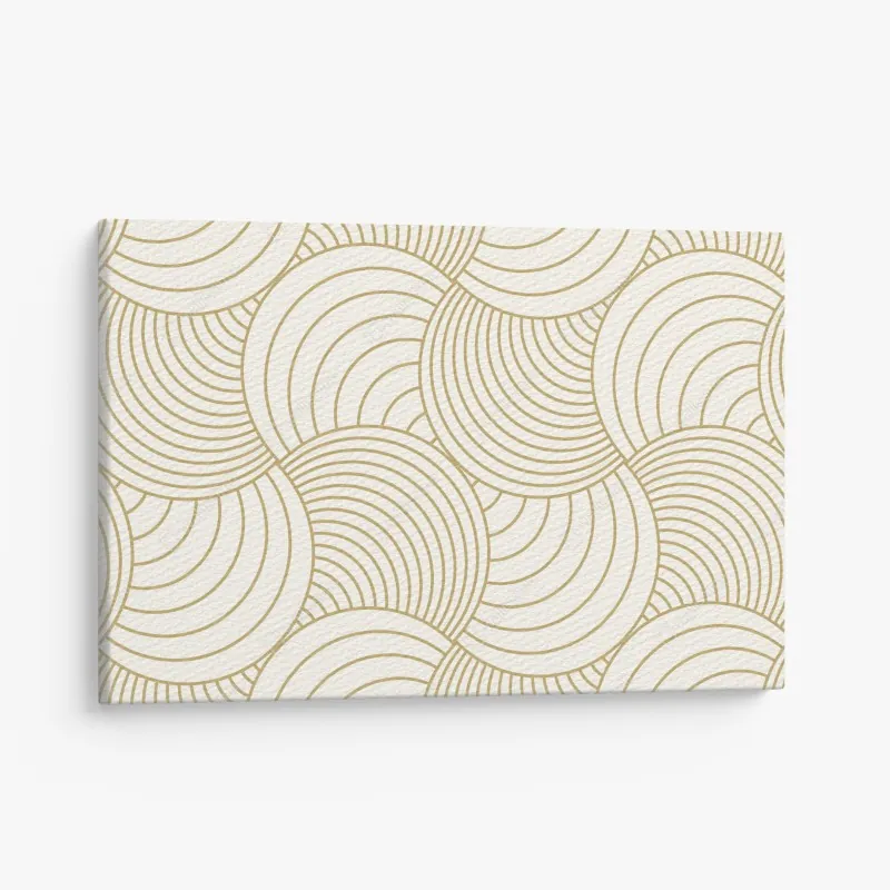 Leinwandbild goldenes art deco kreismuster