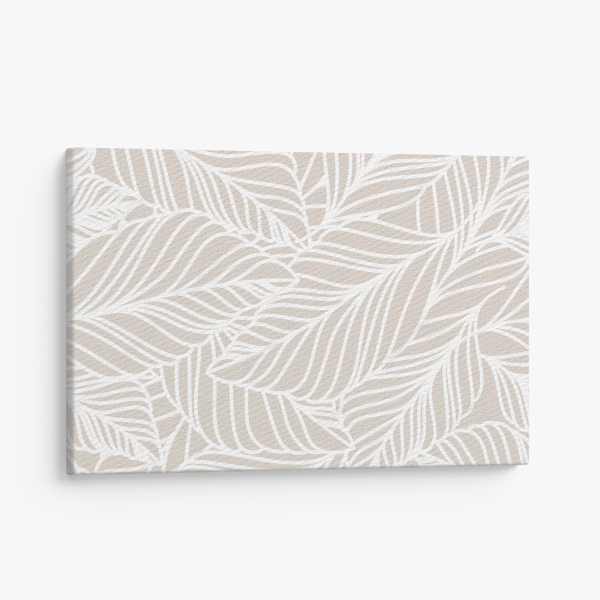 Leinwandbild beige botanisches blattmuster – Wallnifity®