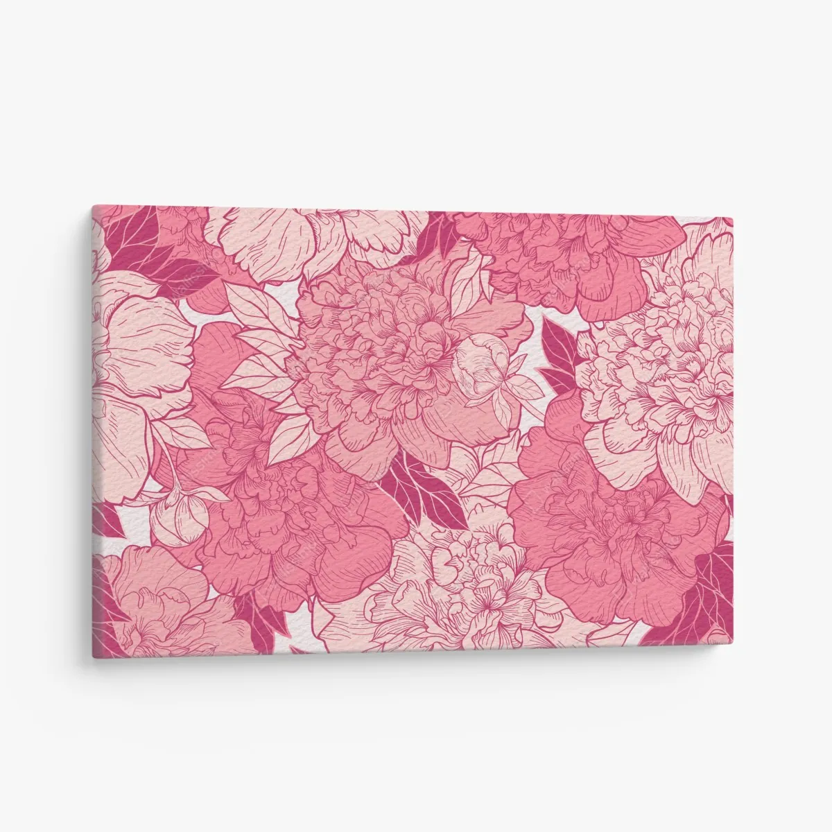 Leinwandbild rosa pfingstrosenmuster – Wallnifity®