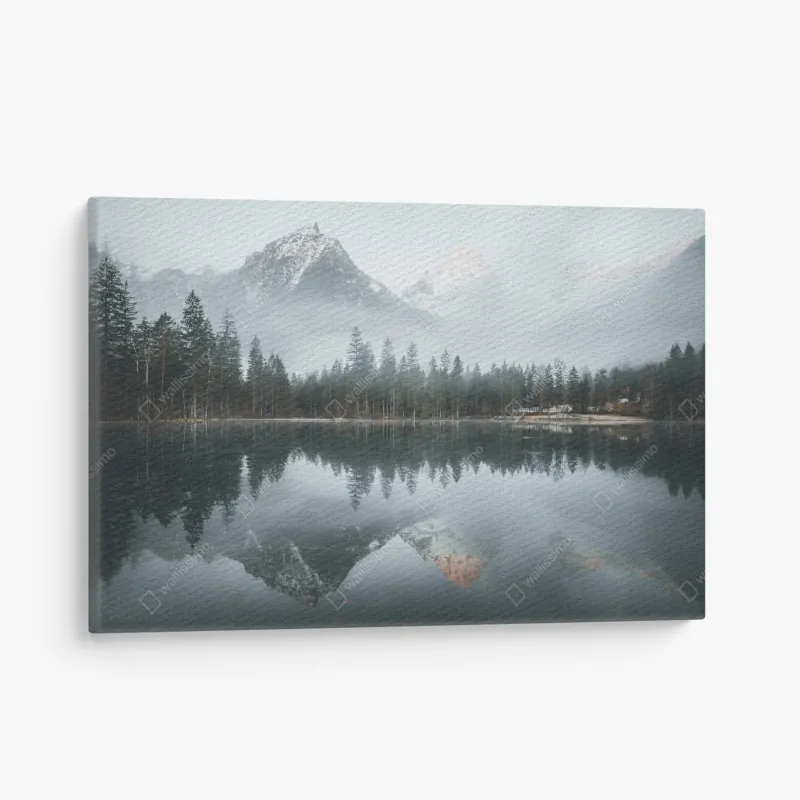 Leinwandbild moderne stadtskyline gespiegelt im wasser – Wallnifity®