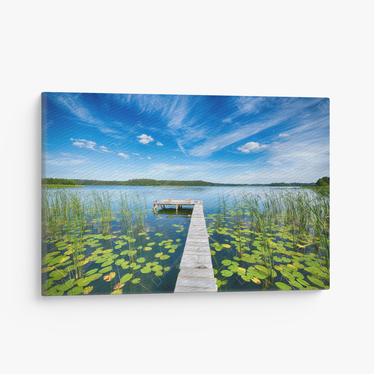 Leinwandbild steg in Masuren im sommer – Wallnifity®