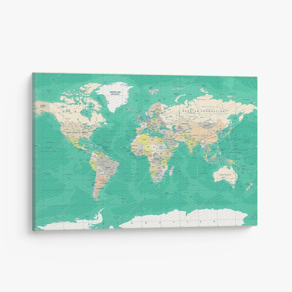 Leinwandbild weltkarte im vintage-stil – Wallnifity®