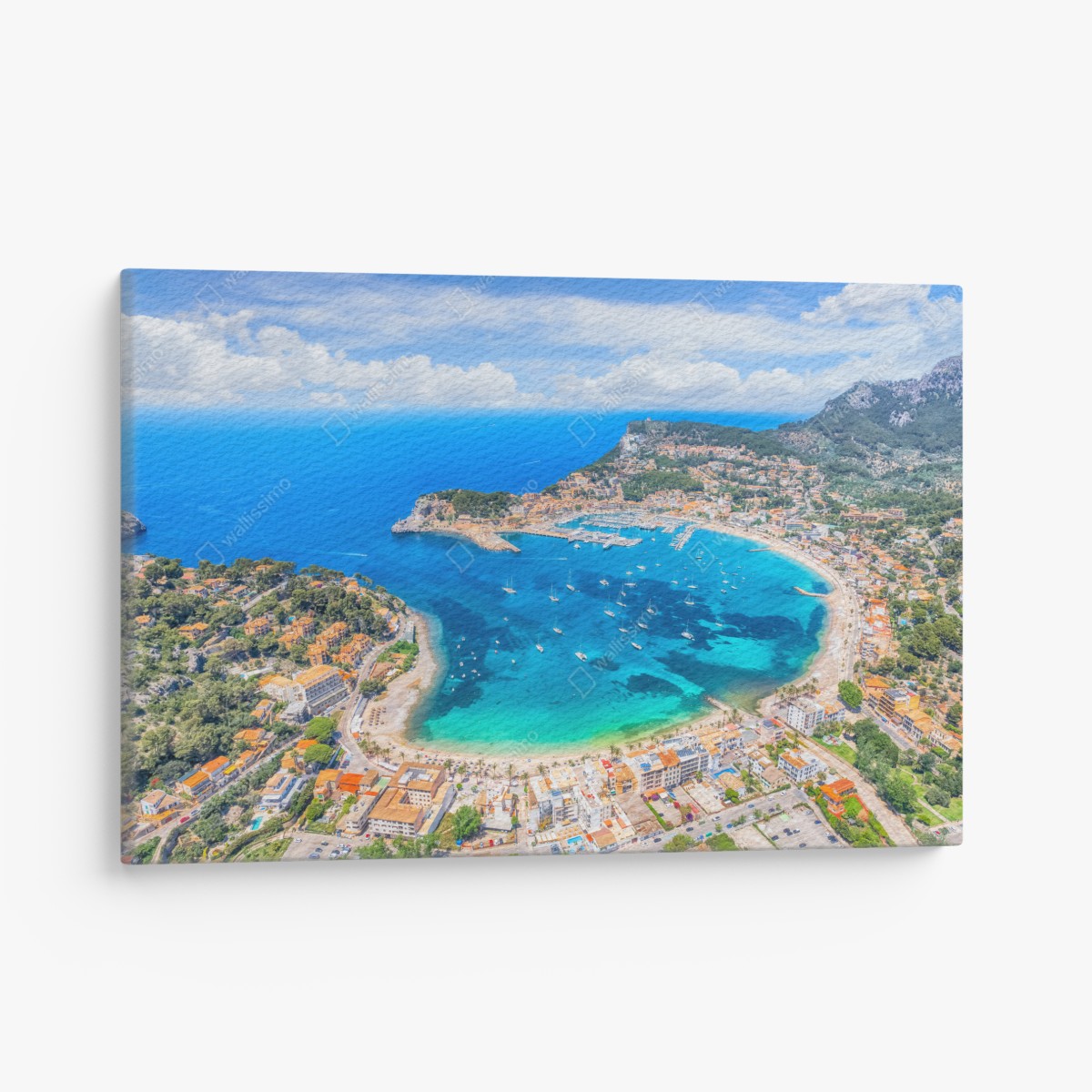Leinwandbild luftaufnahme der bucht von Port de Sóller – Wallnifity®