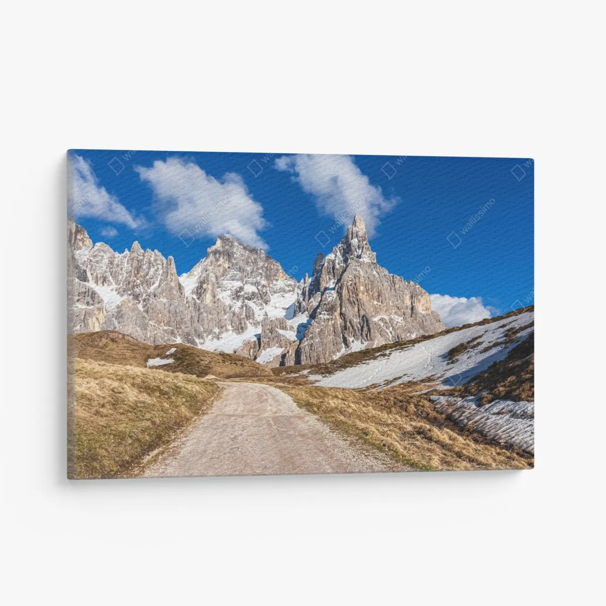 Leinwandbild hohe berggipfel und ein sich windender weg – Wallnifity®
