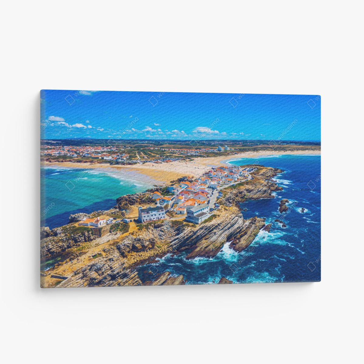 Leinwandbild Baleal küste, Portugal luftaufnahme – Wallnifity®