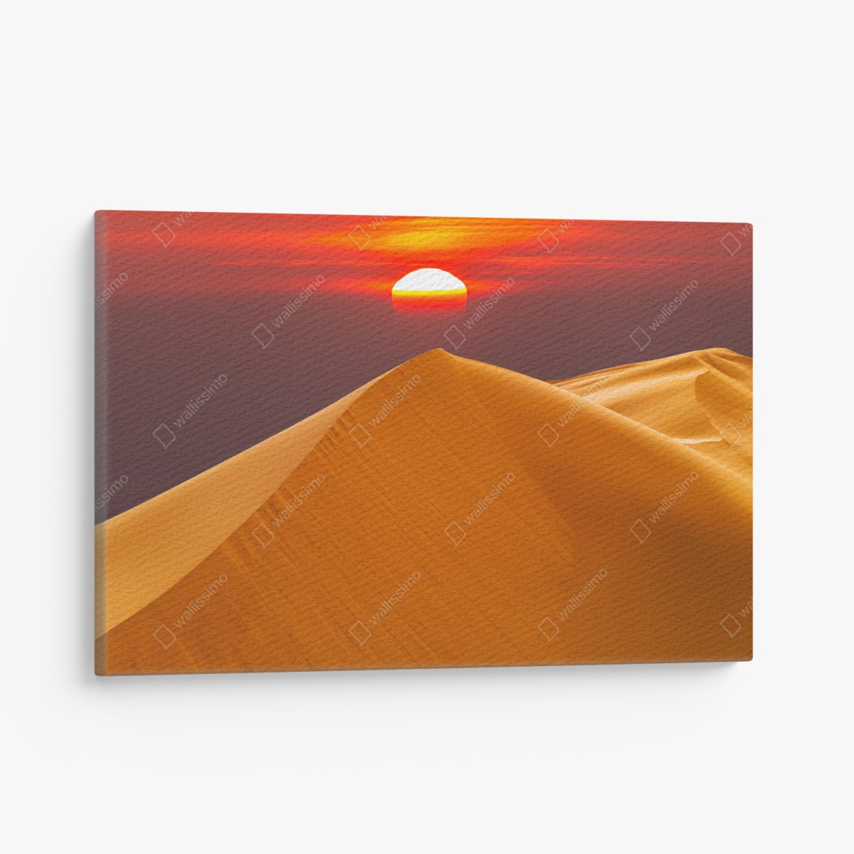 Leinwandbild goldener sonnenuntergang über sanddünen – Wallnifity®