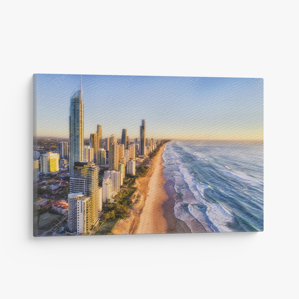 Leinwandbild sonnenaufgang über Surfers Paradise skyline – Wallnifity®
