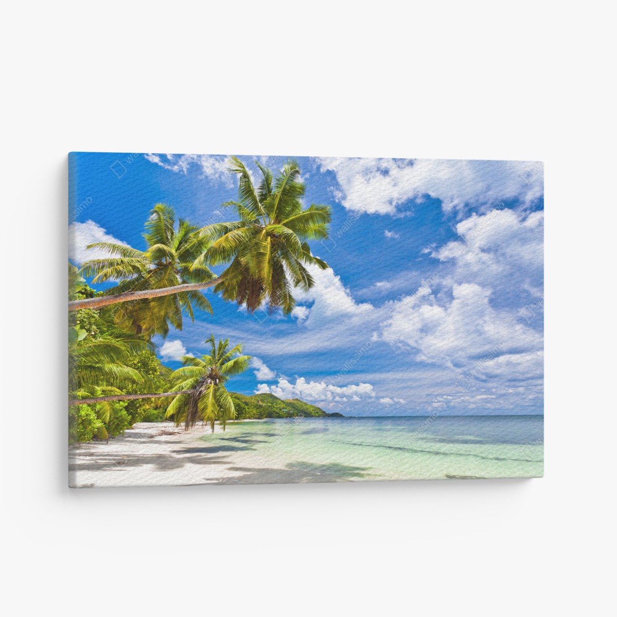 Leinwandbild tropischer strand mit palmen – Wallnifity®