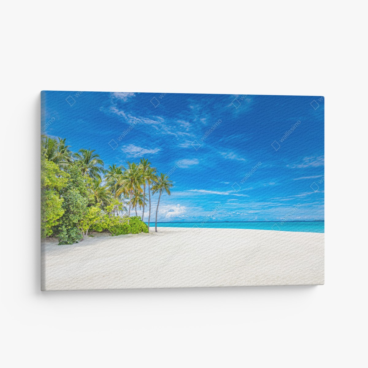 Leinwandbild tropischer strand mit palmen – Wallnifity®