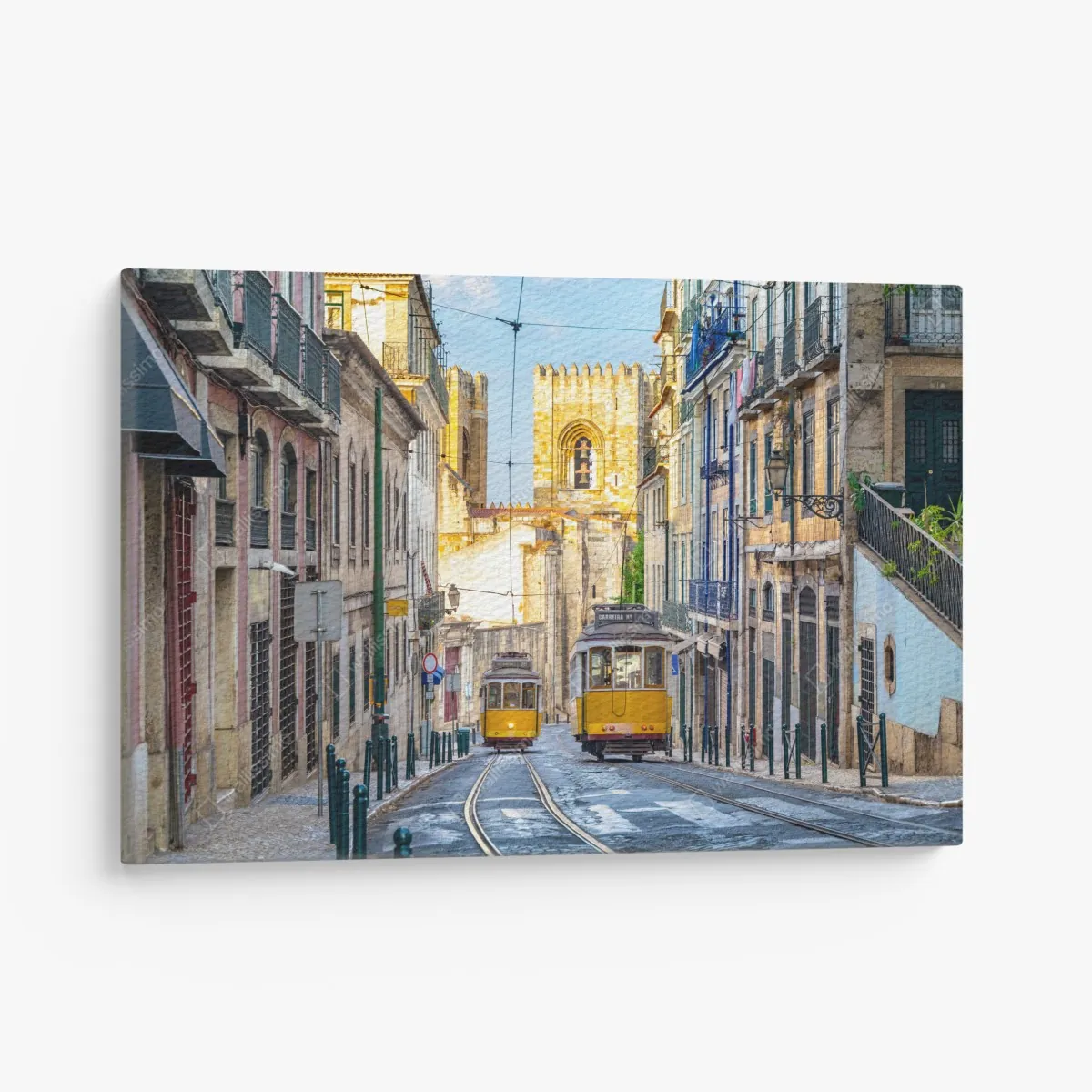 Leinwandbild sonnige straßenbahnen in Lissabon – Wallnifity®