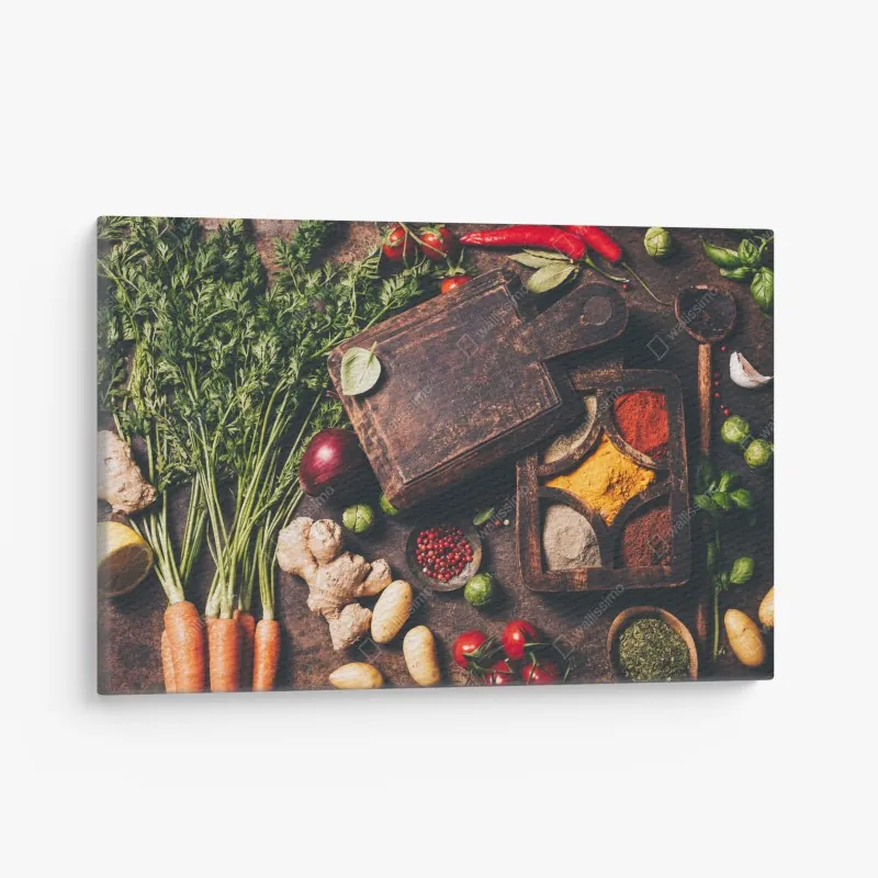 Leinwandbild vintage klassisches auto auf kopfsteinpflaster – Wallnifity®