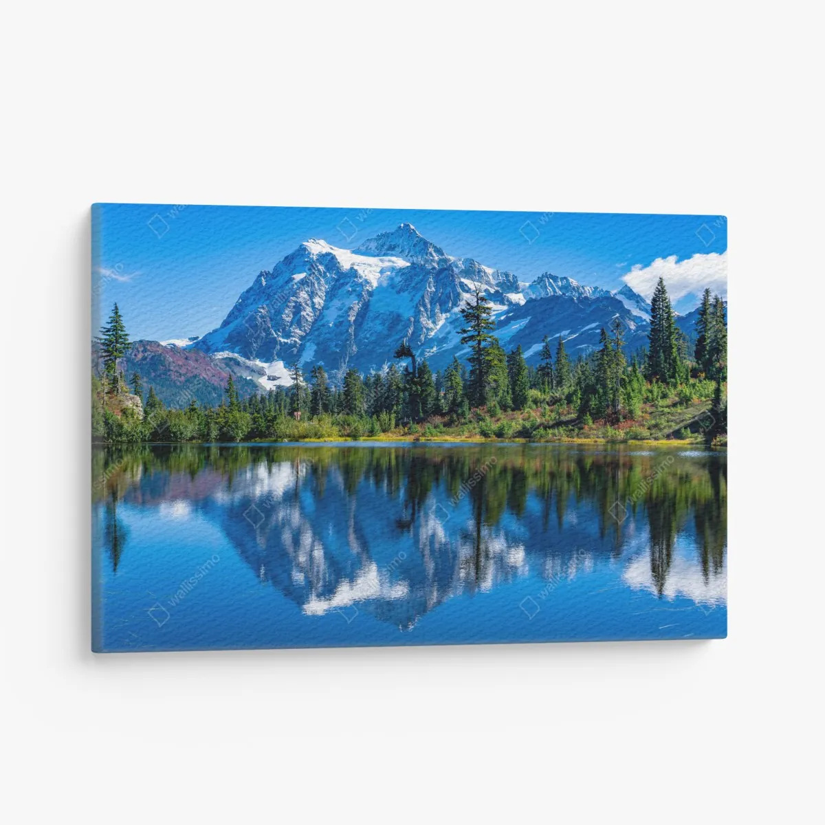 Leinwandbild majestätische bergspiegelung über dem see – Wallnifity®