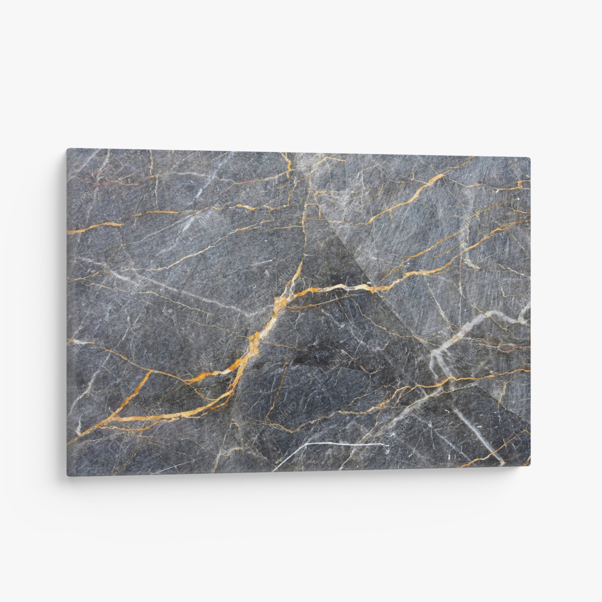 Leinwandbild dunkelgrauer marmor mit goldenen adern – Wallnifity®