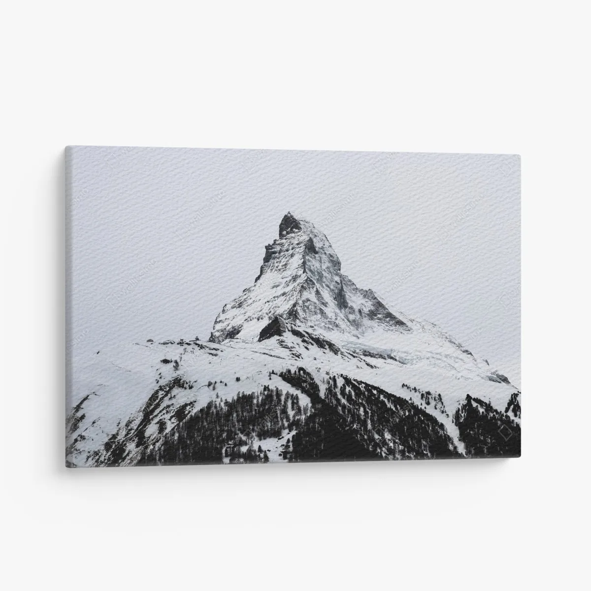 Leinwandbild einsamer schneebedeckter berggipfel – Wallnifity®