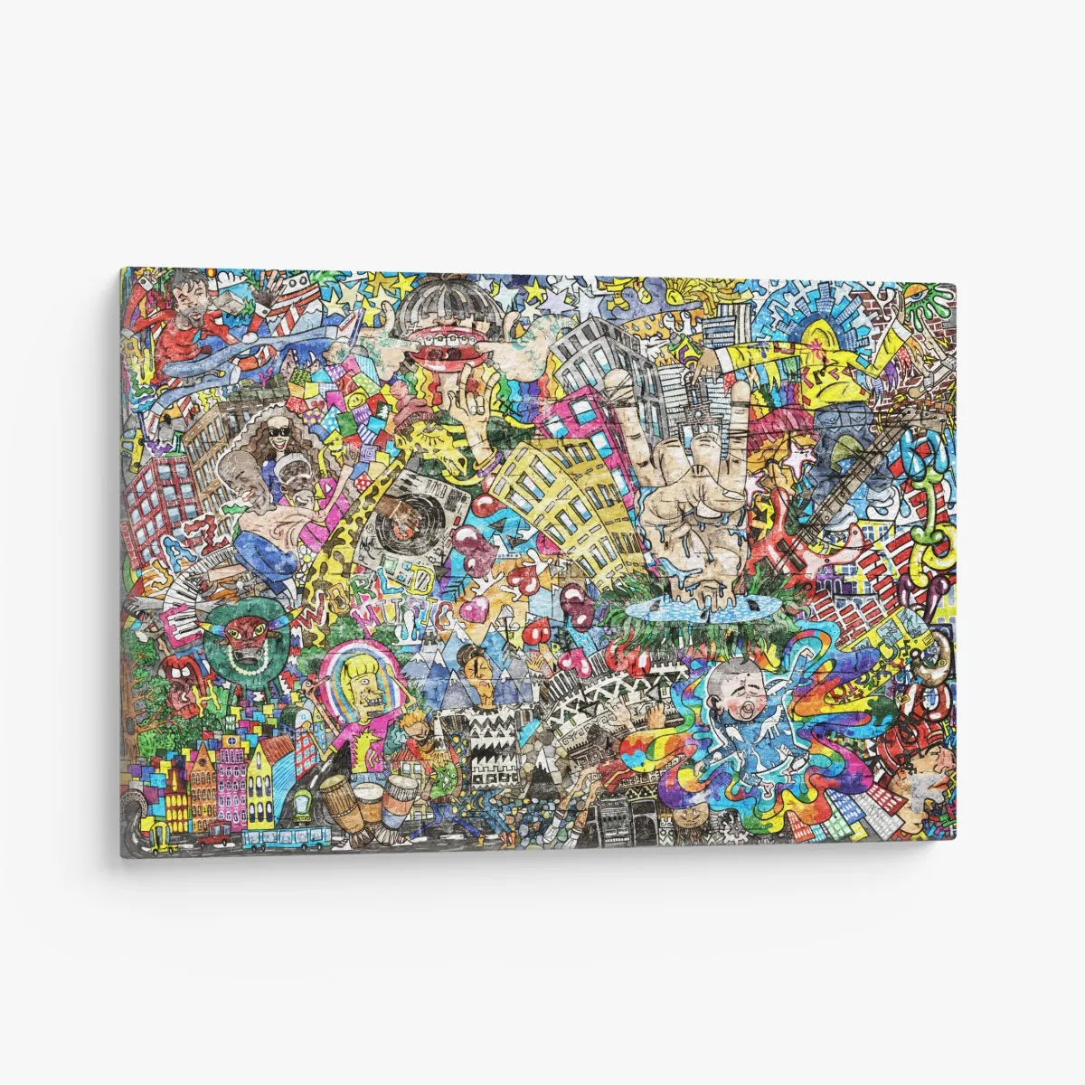 Leinwandbild farbenfrohes urbanes musikmural – Wallnifity®