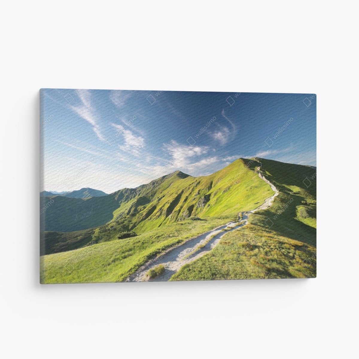 Leinwandbild sonnenbeschienener berggrat mit pfad – Wallnifity®