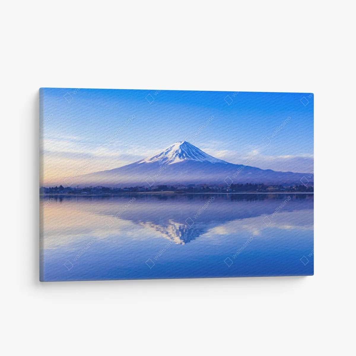 Leinwandbild Mount Fuji morgendliche reflexion über ruhigem see – Wallnifity®