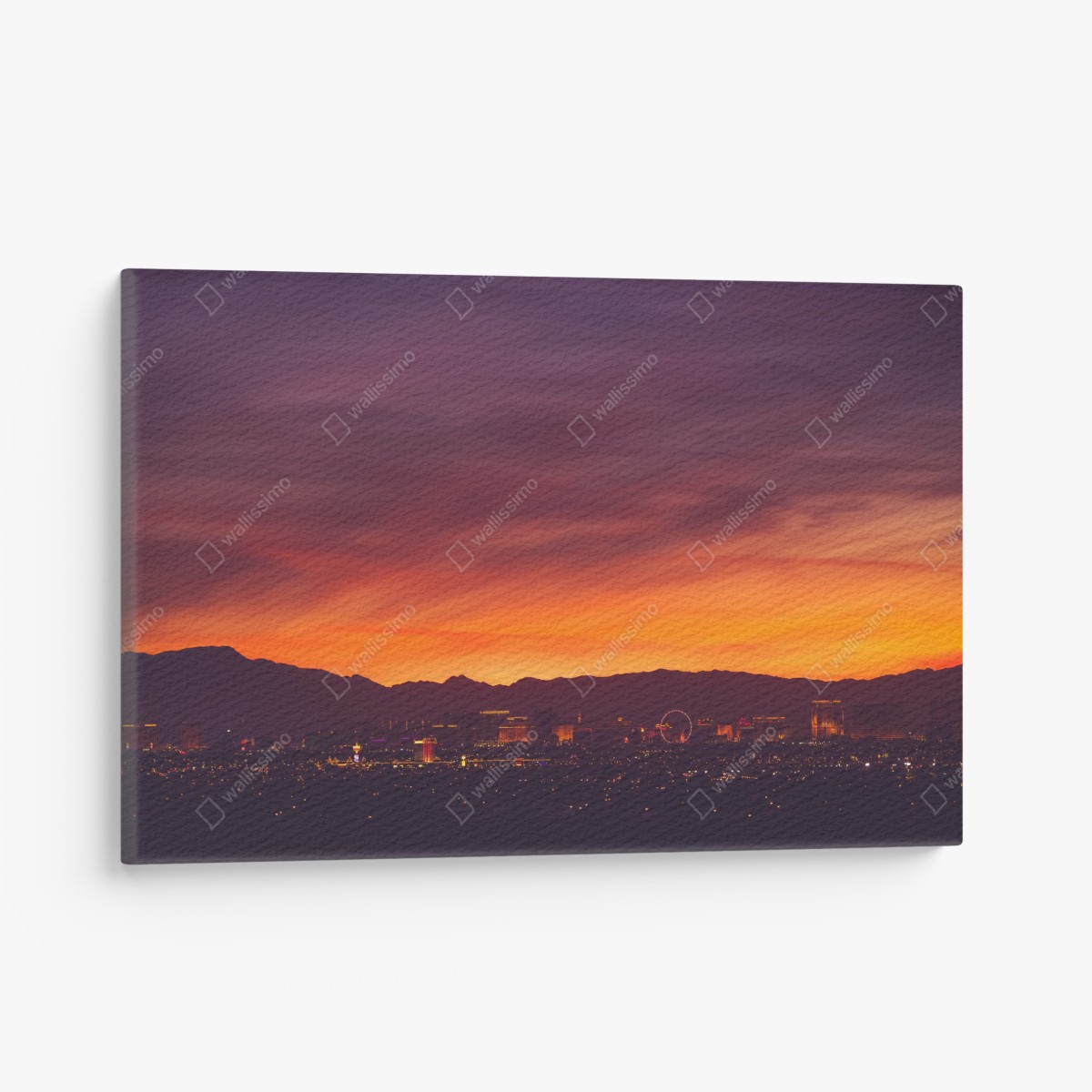 Leinwandbild Las Vegas sonnenuntergang skyline panorama – Wallnifity®