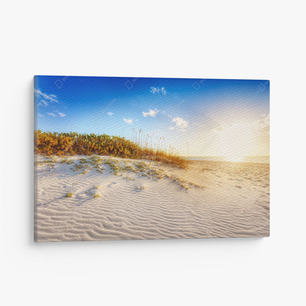 Leinwandbild sonnenuntergang über sanddünen von Grace Bay – Wallnifity®