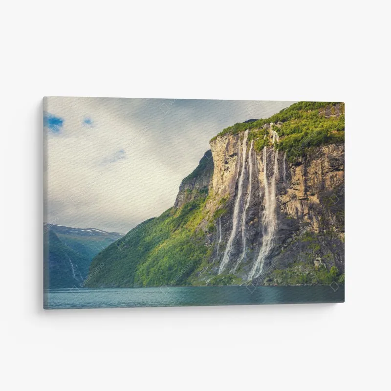 Leinwandbild moderne stadtskyline gespiegelt im wasser – Wallnifity®