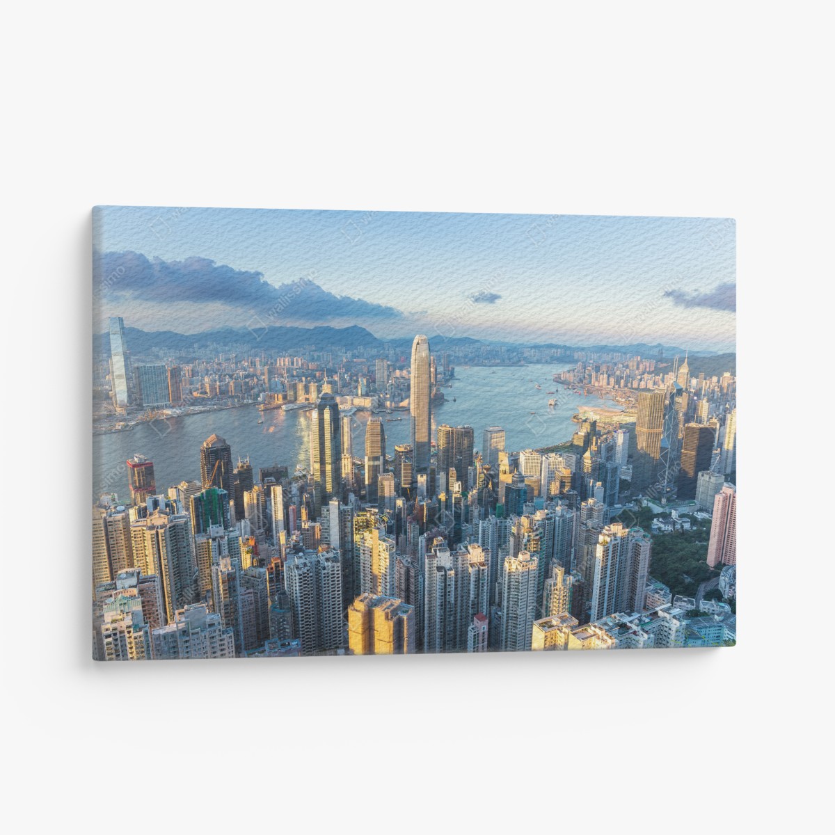 Leinwandbild panorama von Hongkong bei sonnenuntergang – Wallnifity®