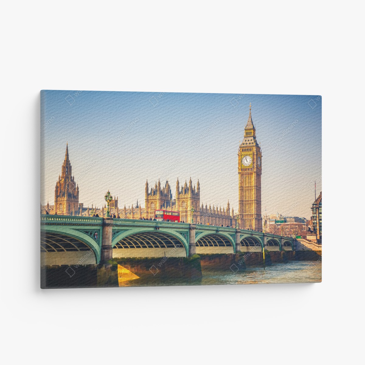 Leinwandbild sonnige ansicht von Big Ben und Westminster Bridge, London – Wallnifity®