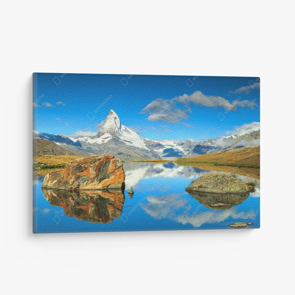 Leinwandbild spiegelung des Matterhorns über einem alpinen see – Wallnifity®