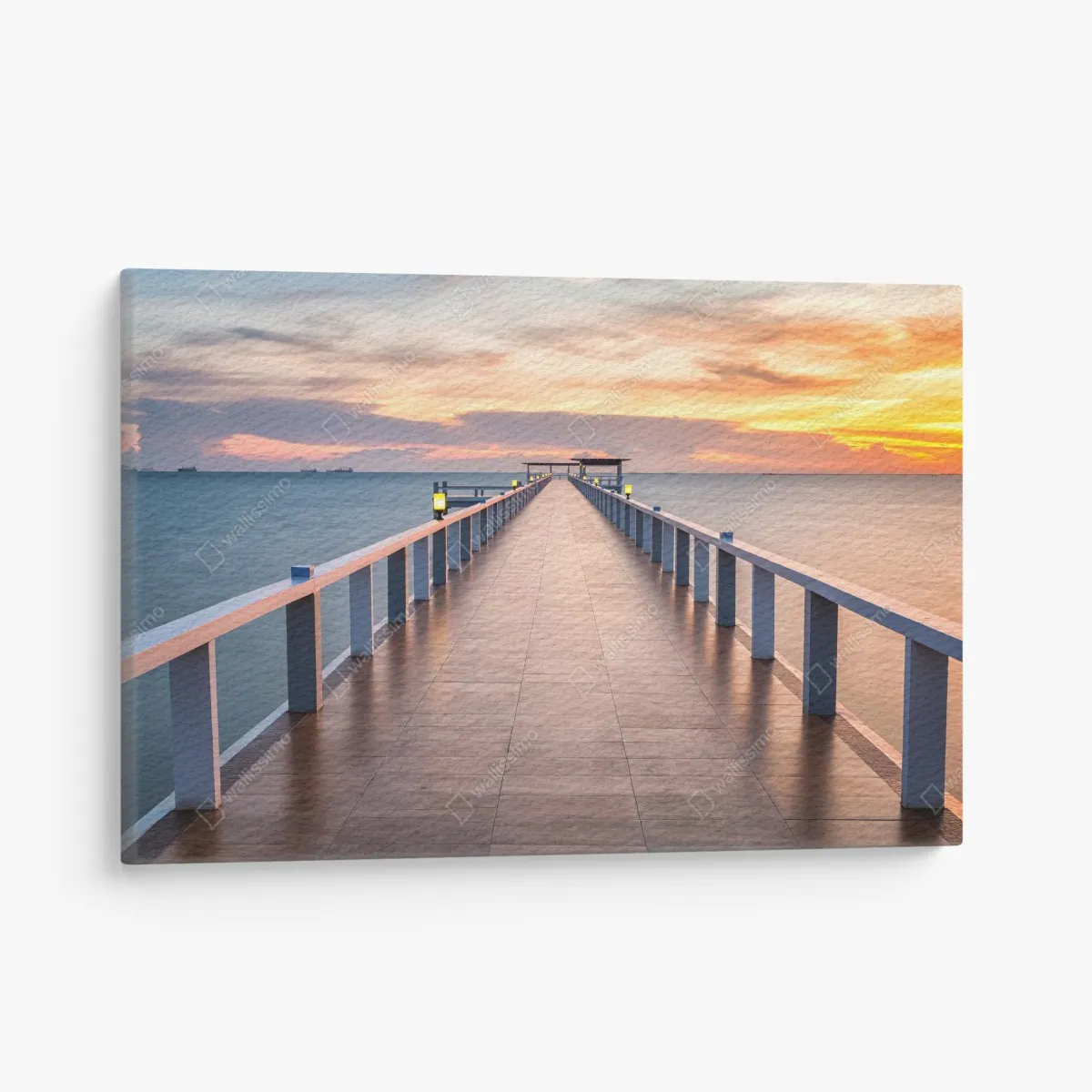 Leinwandbild seebrücke bei sonnenuntergang – Wallnifity®