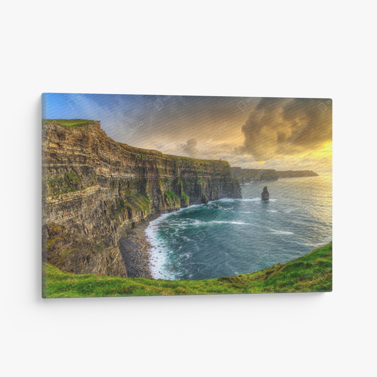 Leinwandbild dramatische küstenklippen bei sonnenuntergang – Wallnifity®