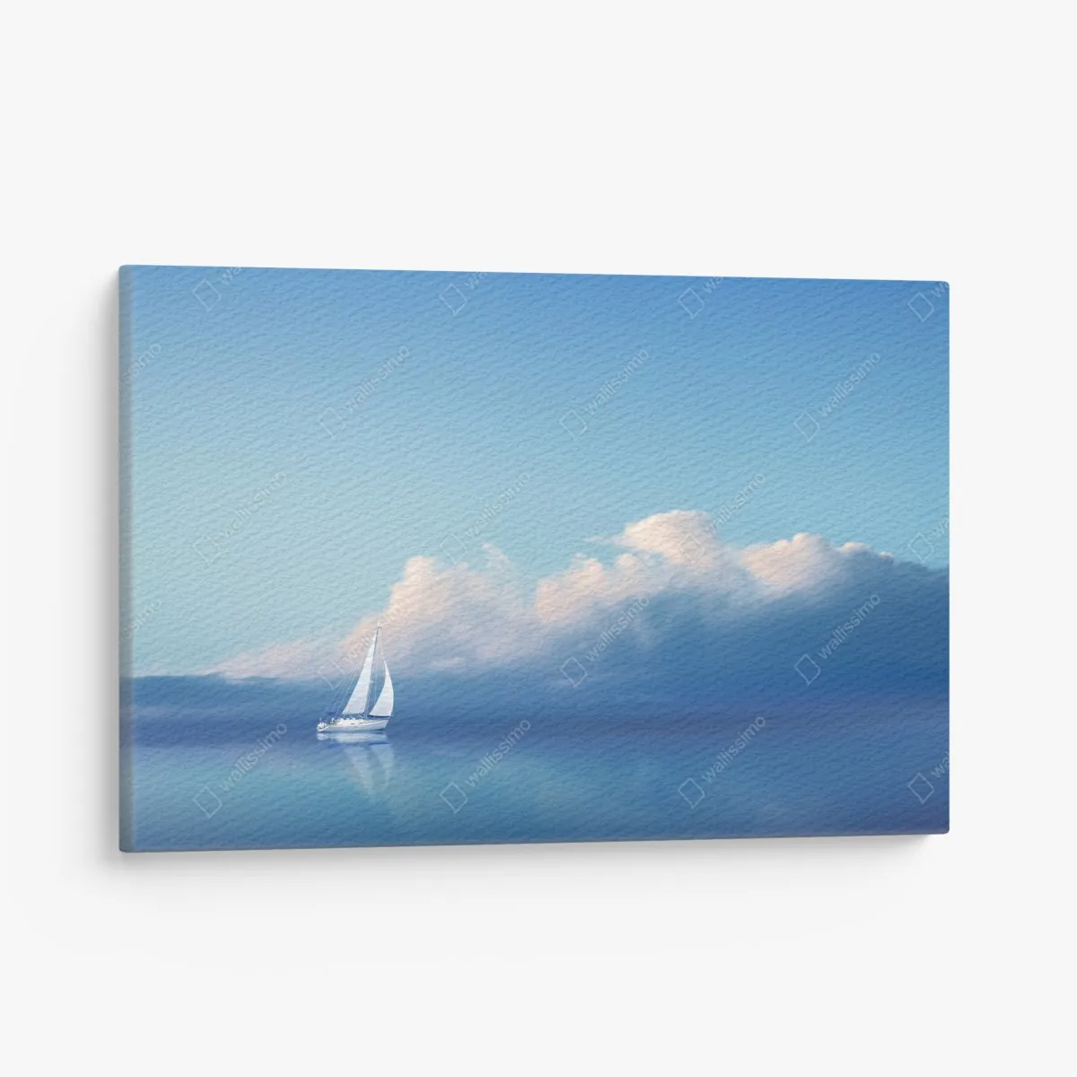 Leinwandbild segelboot auf ruhigem blauem meer – Wallnifity®