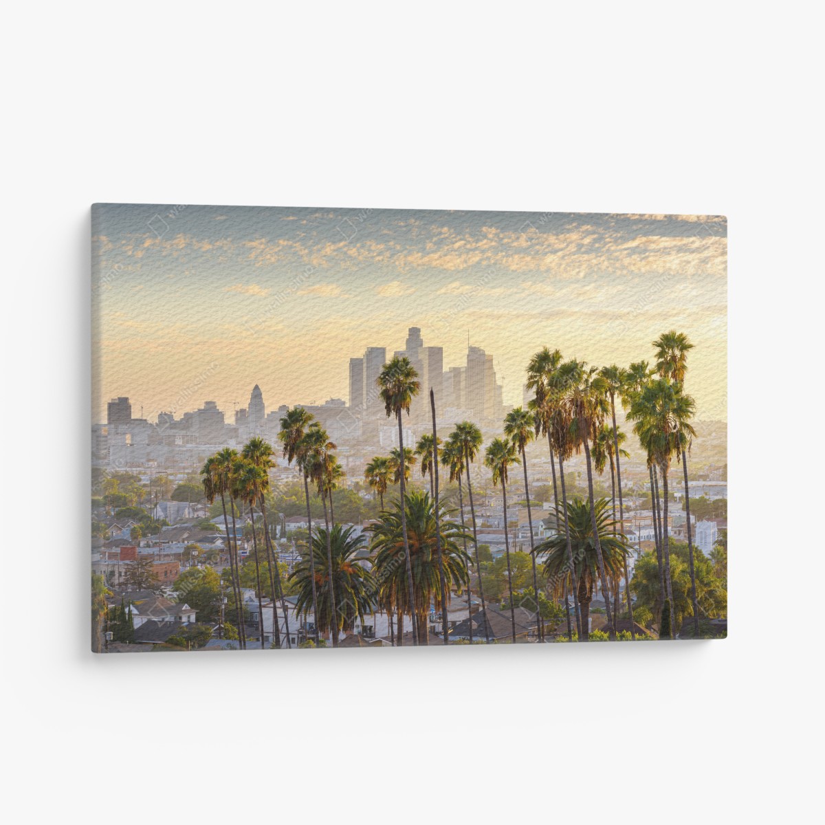 Leinwandbild goldene Los Angeles skyline mit palmen – Wallnifity®