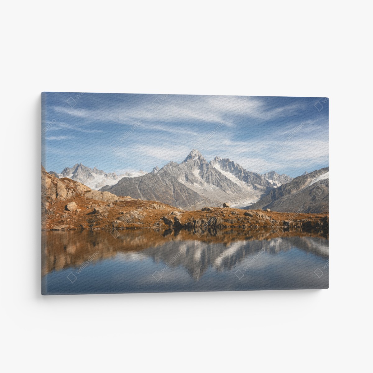 Leinwandbild ruhige alpenberge im see gespiegelt – Wallnifity®