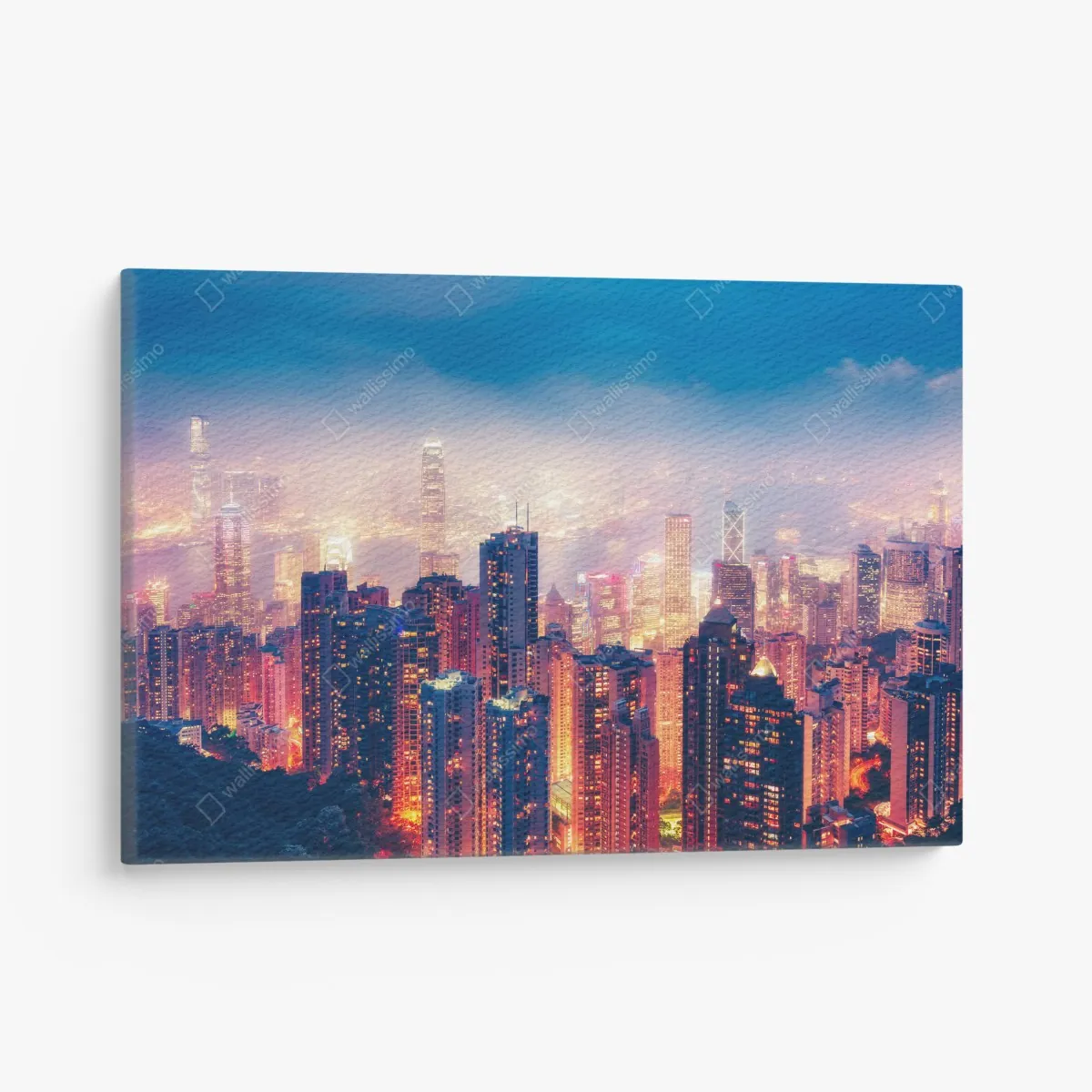 Leinwandbild Hongkong nächtliche skyline vom Victoria Peak – Wallnifity®