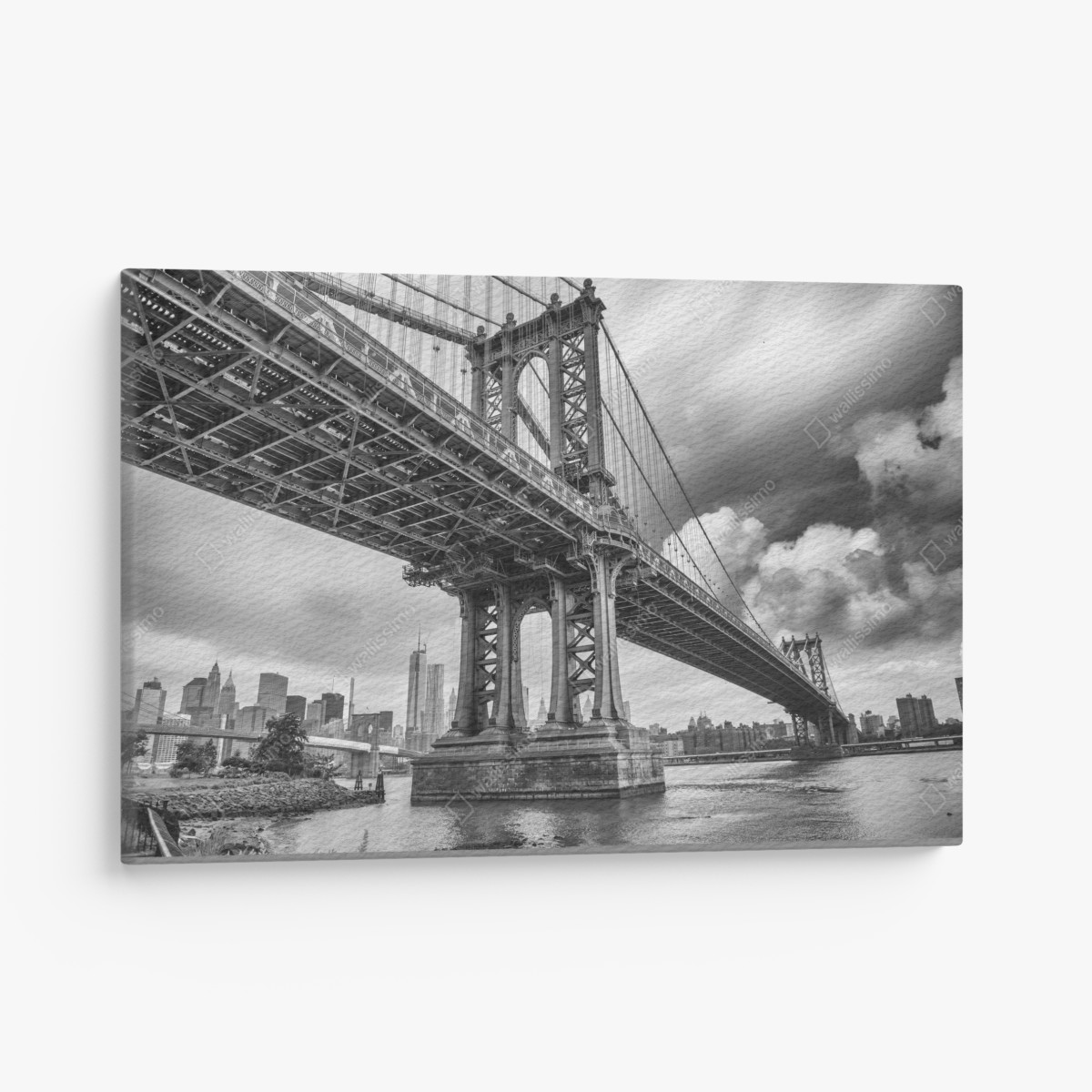 Leinwandbild blick auf die Manhattan Bridge und die skyline von New York – Wallnifity®