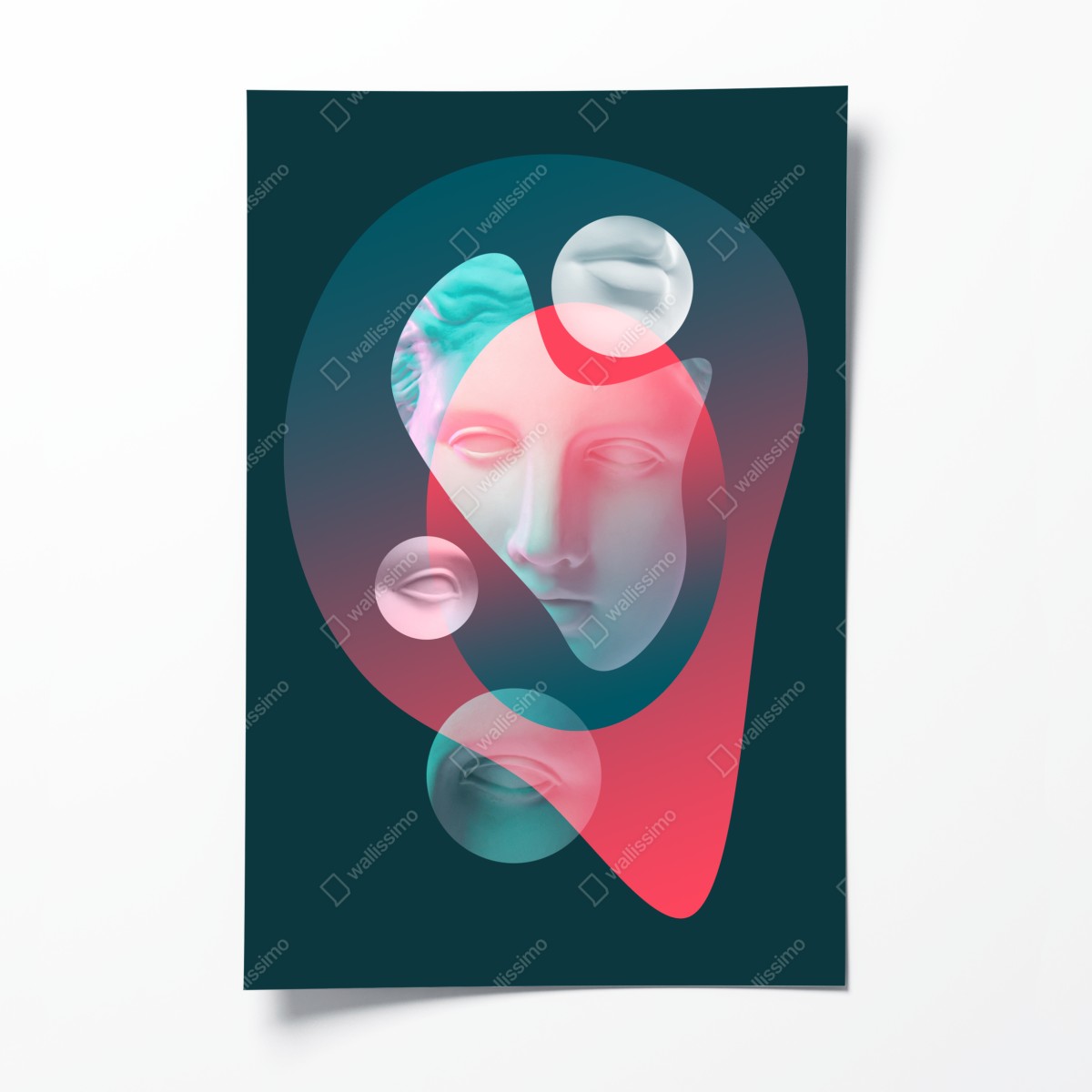 Poster surreales klassisches gesicht im duoton – Wallnifity®