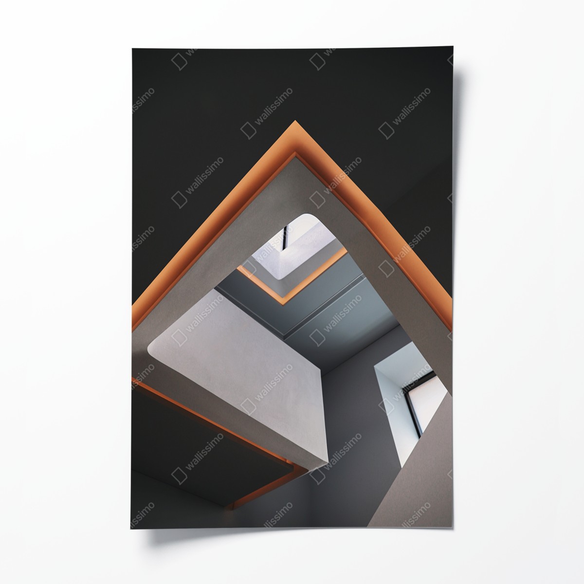 Poster minimalistisches geometrisches interieur mit oberlicht – Wallnifity®