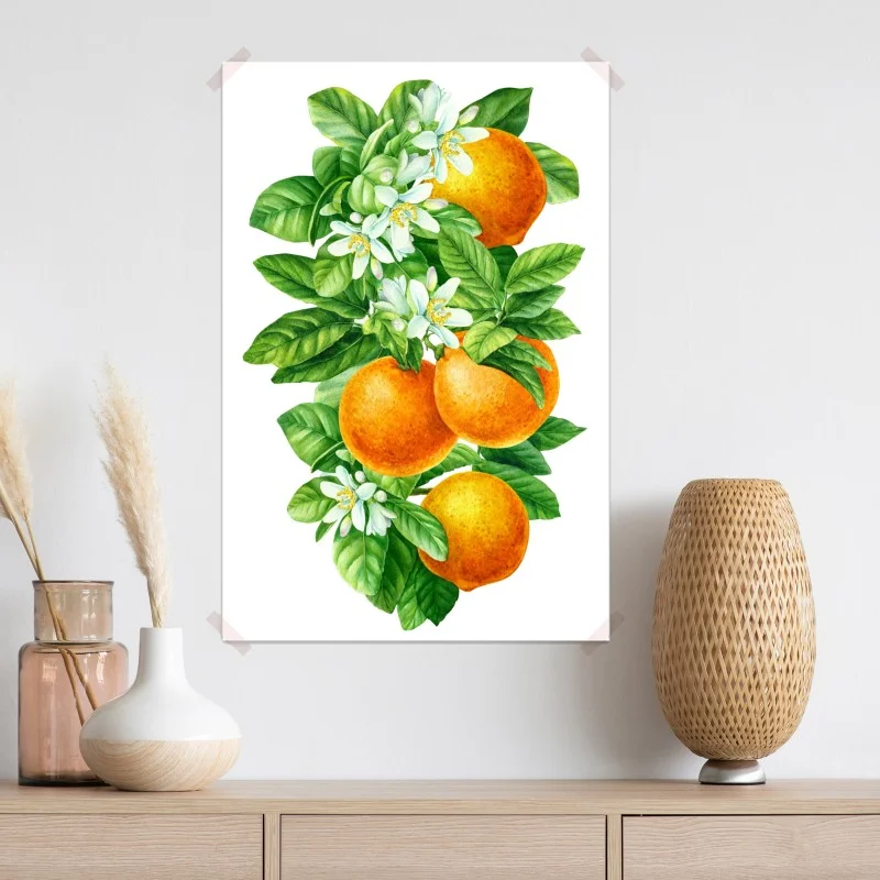Poster zitrusblüten und reife orangen – Wallnifity®