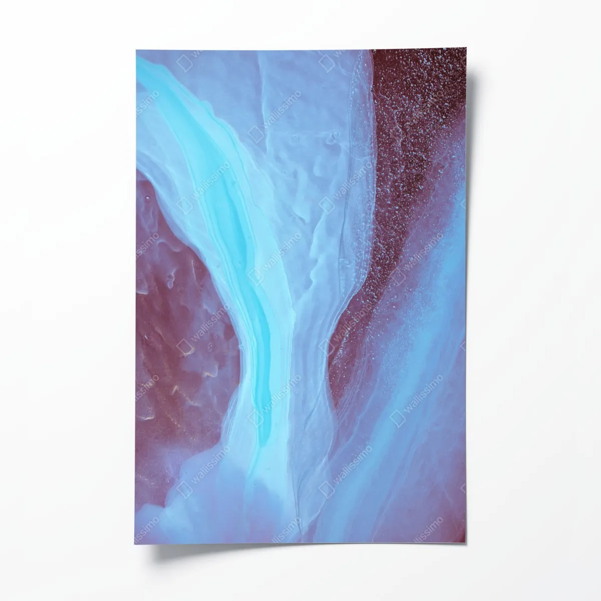 Poster ätherisches türkis-rosa marmormuster – Wallnifity®