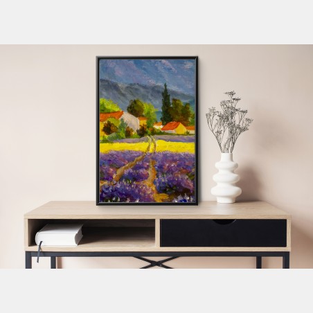 Poster lavendelfelder bei sonnenuntergang – Wallnifity®