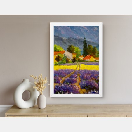Poster lavendelfelder bei sonnenuntergang – Wallnifity®