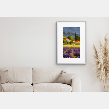 Poster lavendelfelder bei sonnenuntergang – Wallnifity®