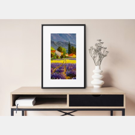 Poster lavendelfelder bei sonnenuntergang – Wallnifity®