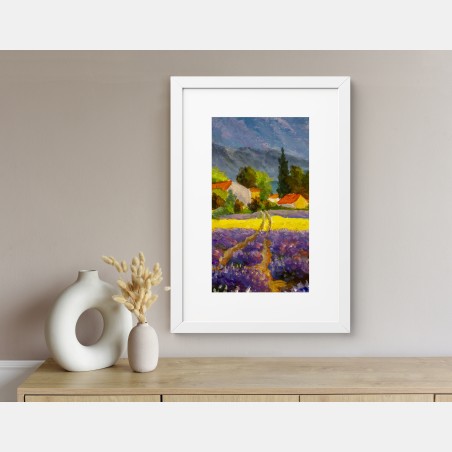 Poster lavendelfelder bei sonnenuntergang – Wallnifity®