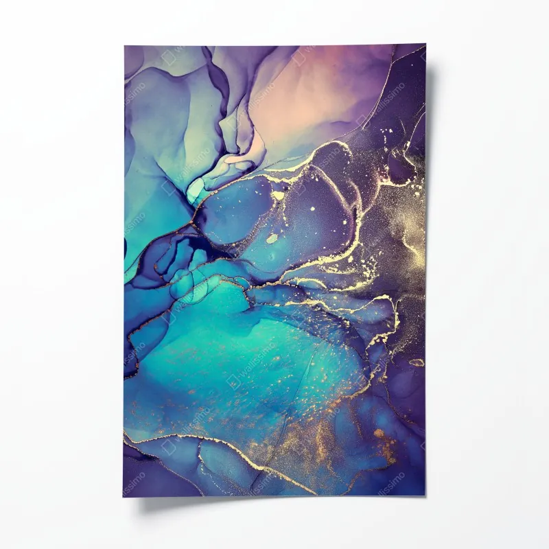 Poster tropische orchideen in aquarell und palmblättern – Wallnifity®