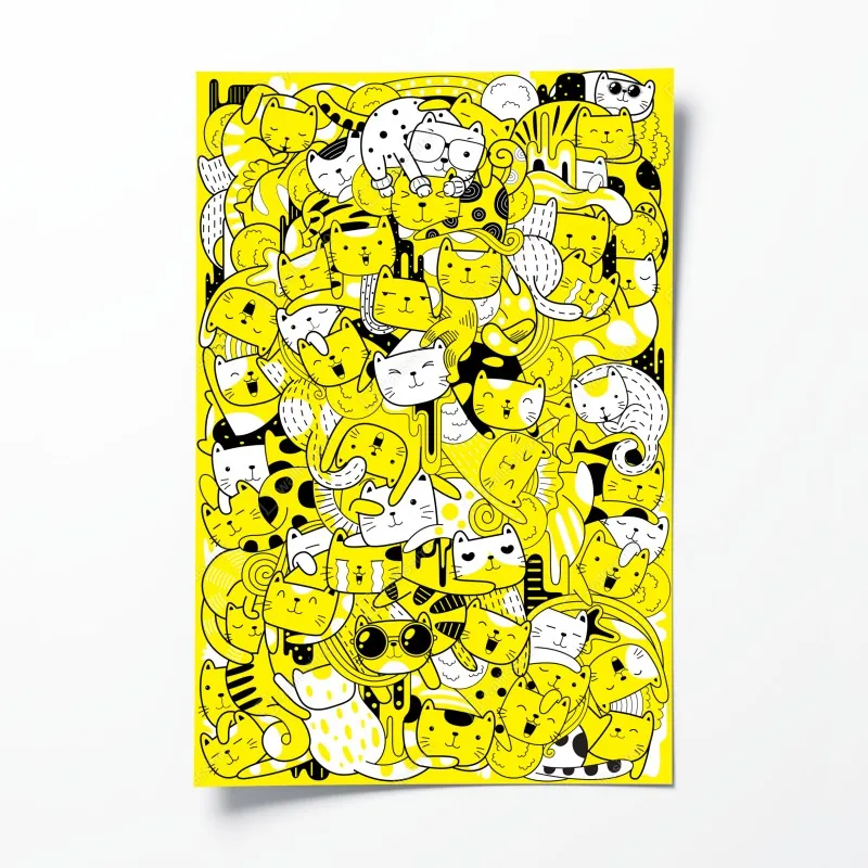 Poster dynamische rote und weiße abstrakte komposition – Wallnifity®