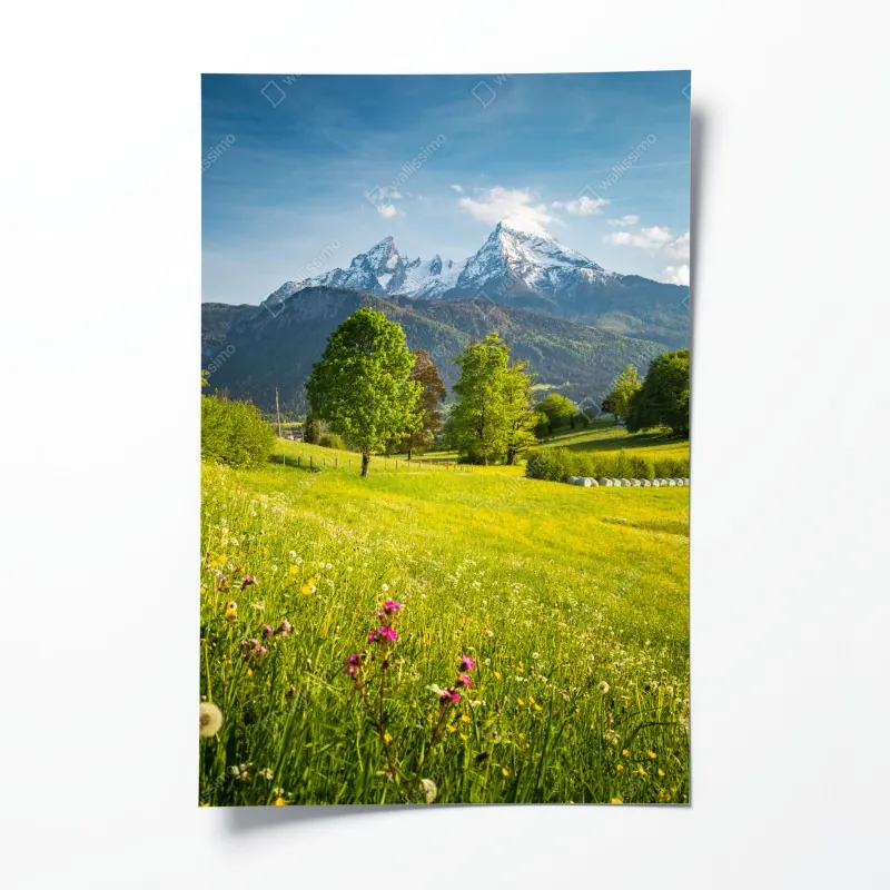 Poster verspieltes rosa flamingo-muster – Wallnifity®