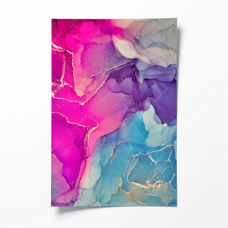 Poster tropische orchideen in aquarell und palmblättern – Wallnifity®